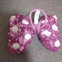 ディズニー リボン型ヘアゴム ピンク ミニーちゃん