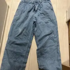 GU スーパーバギーデニムスラックス ライトブルー Mサイズ