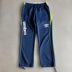 【I7】umbro ジャージ パンツ ネイビー×ライムグリーンのサムネイル