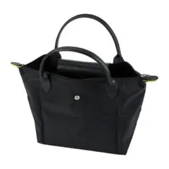 LONGCHAMP ハンドバッグ ブラック ネオングリーン