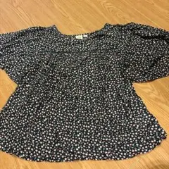 GAP 花柄 半袖 ブラウス ネイビー XSのサムネイル