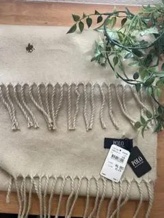 Polo ベージュ のウール混のマフラー