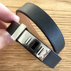 エルメス　ダブルループ　ブレスレット　バングル　レザーのサムネイル