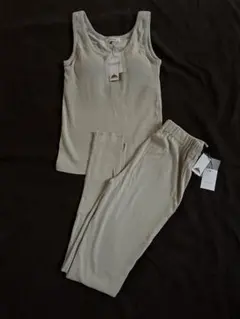 再値下OPAQUE.CLIP リブ編カップ付きルームウェアセット ヨガピラティス