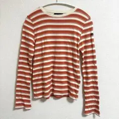 ◎美品　Le Minor ルミノア　長袖Tシャツ オレンジ・アイボリー　Sサイズ