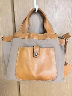 fes ハンドバック 帆布x本革