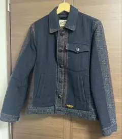 CALEE.SUPPLY CO. ウールジャケット ネイビー×ブラウン Mサイズ