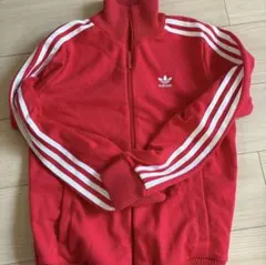 adidas オリジナル　レッド ジップアップパーカー