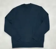 UNIQLO カシミヤ100 Vネックセーター長袖　L グリーン