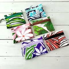ハワイアン柄　ミニポーチ　6枚セットD