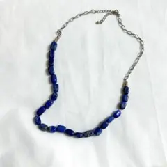 ブルー　藍色　ネックレス　ハンドメイド