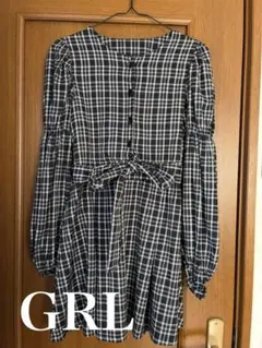 美品　GRL グレイル　チェック柄長袖シャツ　チュニック