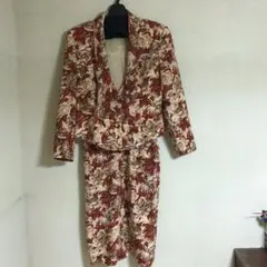 レトロ花柄 スカートスーツ セットアップ