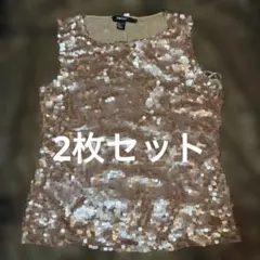 2枚セットDKNY ダナキャラン　スパンコール タンクトップ S Lのサムネイル
