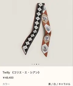 エルメス ツイリー☆2本セット☆ コリエドシアン 首輪と犬 シルク