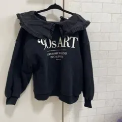 ZARA フリル襟 トレーナー ブラック 128cmのサムネイル