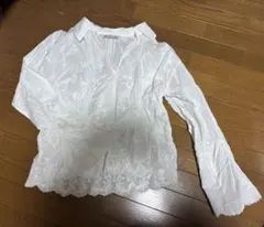 ZARA 刺繍　ブラウス 白