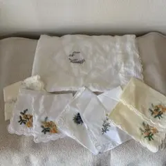 Wedgwood刺繍ハンカチと他7枚セットと巾着袋