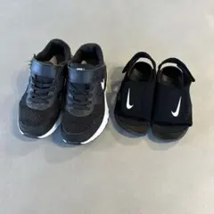 Nike ブラックシューズとサンダルセット