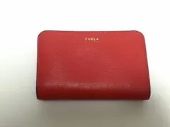 【美品】FURLA 二つ折り財布 レッド