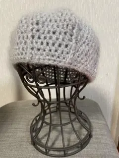 ハンドメイド　ベレー帽「グレー」