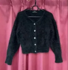 green label relaxing カーディガン 黒 アンゴラ混　美品