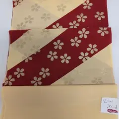 桜模様の赤とクリーム色の帯揚げ