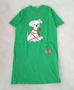 希少Disney　101匹わんちゃん　グリーン　tシャツ　ワンピース 綿100%のサムネイル