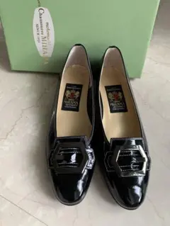新品　ミハマ　黒　エナメル　ローファー　24.5 カッターシューズのサムネイル