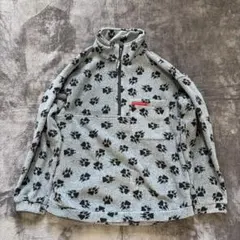 90s vintage ジャックウルフスキン フリース 犬 足跡 総柄