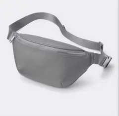 GU ジーユー　リアルレザーボディバッグ　グレー　メンズ
