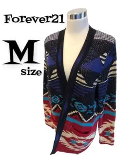 完売品 Forever21 オルテガ ネイティブ ニットカーディガン M ボレロ
