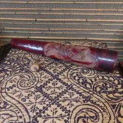 竹製 彫刻入り 筒型 筆筒 筆入れ - メルカリ