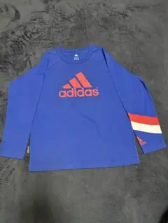 adidas 青 長袖 Tシャツ 140cm