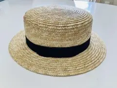 whip cream カンカン帽 黒リボン付きベージュ サイズ56のサムネイル