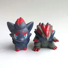 ポケモン　ゾロア　ゾロアーク　ラメ入り フィギュア　指人形　ソフビ　食玩