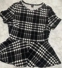 新品　SHEIN ツイード　へプラム　トップス　S