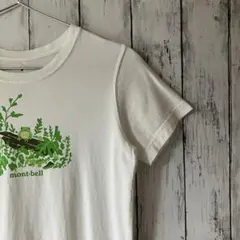 【激レア】montbell モンベル 川草 植物 カエルプリント Tシャツ 白Sのサムネイル