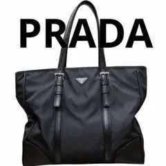 美品❗️PRADA プラダ ナイロン× サフィアーノレザー トートバッグ 黒 大