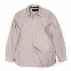 ポロラルフローレン 長袖シャツ オックスフォード ポニー ストライプ レッド M
