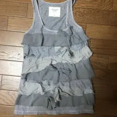 アバクロ　タンクトップ　グレー　とろみシフォン