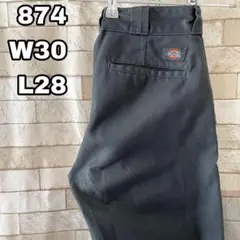 ディッキーズ 874 ワークパンツ 刺繍 チャコール グレー 30×28