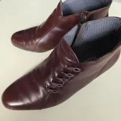 ダークブラウン レザー ブーティ
