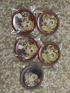 鬼滅の刃 和紙缶バッジ 煉獄杏寿郎 悲鳴嶼行冥