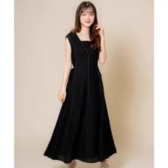 ノエラ Noela カットレースワンピース ブラック 黒 ノースリーブワンピース