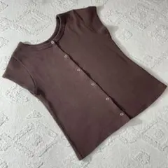 サニーレーベル ワッフル 2WAY カーディガン 半袖 ブラウン フリーのサムネイル