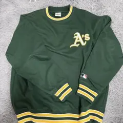 MLB A's オークランドアスレチックス　トレーナー グリーン　緑　黄色のサムネイル