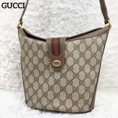 【美品】オールドグッチ シェリーライン GGスプリーム 巾着 ショルダーバッ 美品】オールドグッチ シェリーライン GGスプリーム 巾着 ショルダー