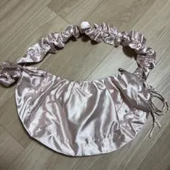 Heather ピンク　ショルダーバック　サテン生地