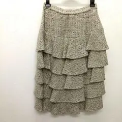 新品未使用　ティアラムーン　フリル付きツイード風スカート ひざ丈　レトロ